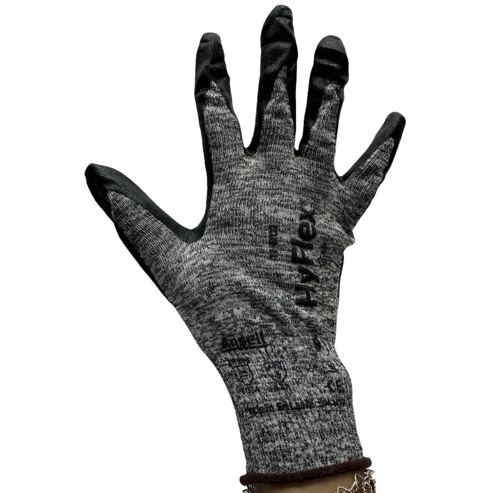 Ansell Hyflex 11-801 Black/White‎ 9 Foam Nitrile Work Gloves Size 9
